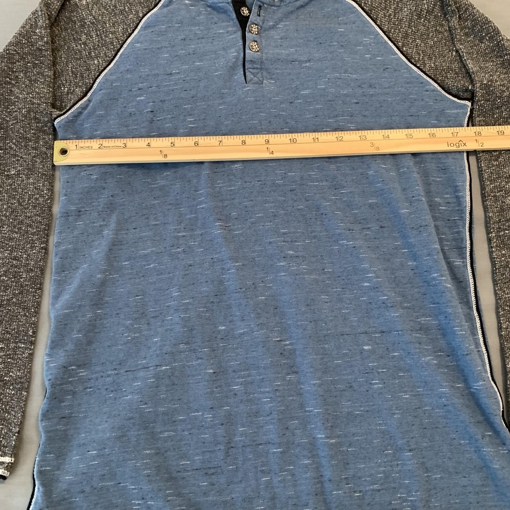 BKE Hoodie Mens Small‎ Blue Gray Lightweight Henley Hooded Long Sleeve Pullover - Picture 3 of 6